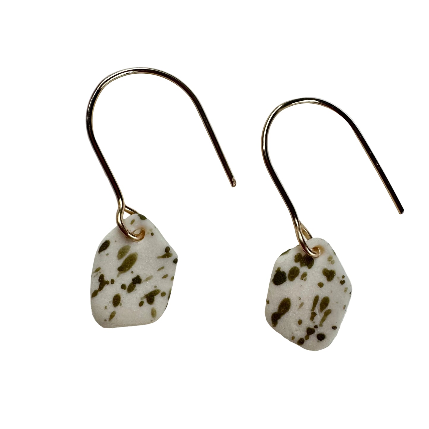 Mini gem flicker dangle earring- olive