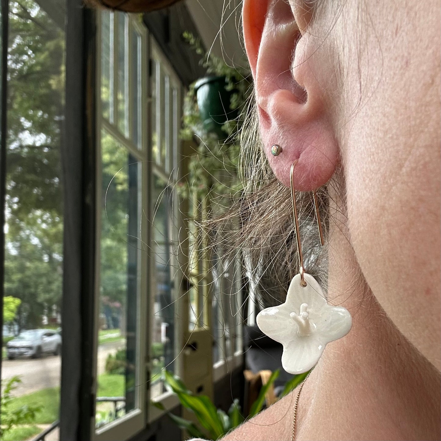 Flora 2 dangle earring- shiny