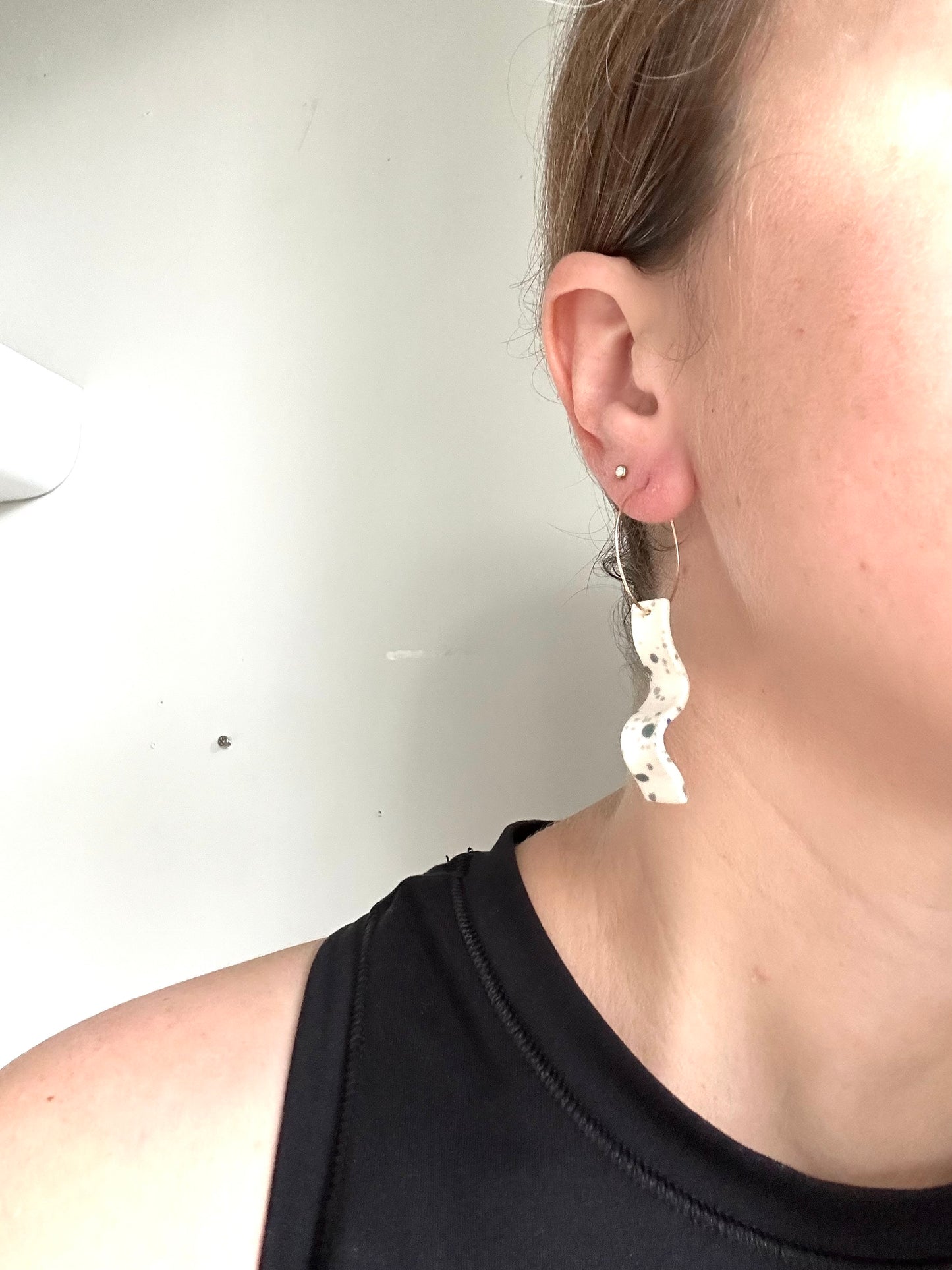 splattered wave earring