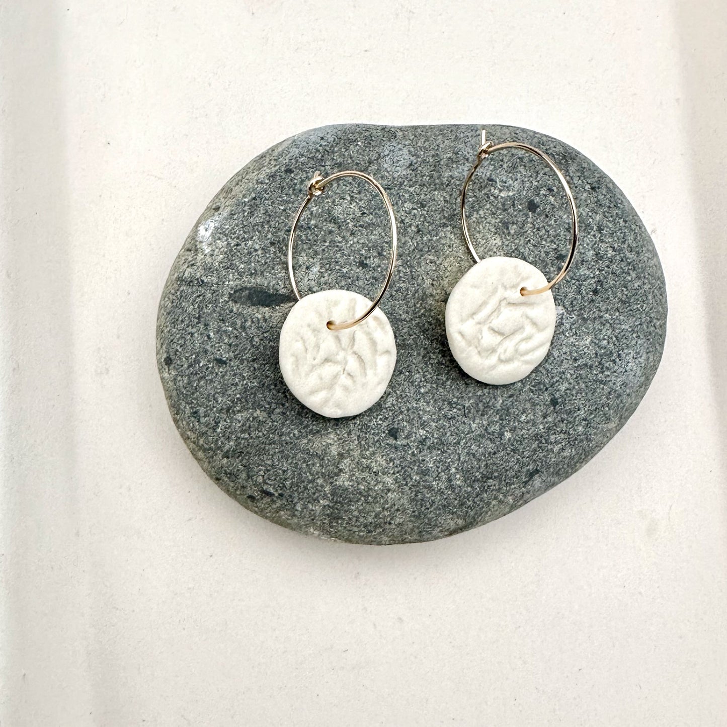Full moon hoop earring