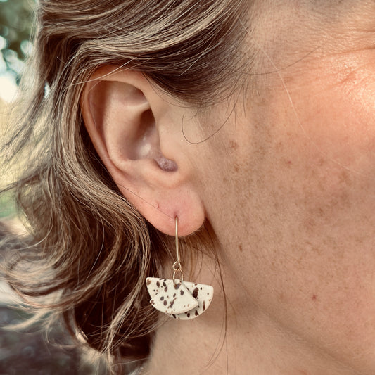 Layered moons dangle earring