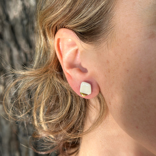 Geode stud earring