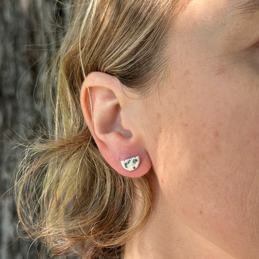 Half-moon stud earring