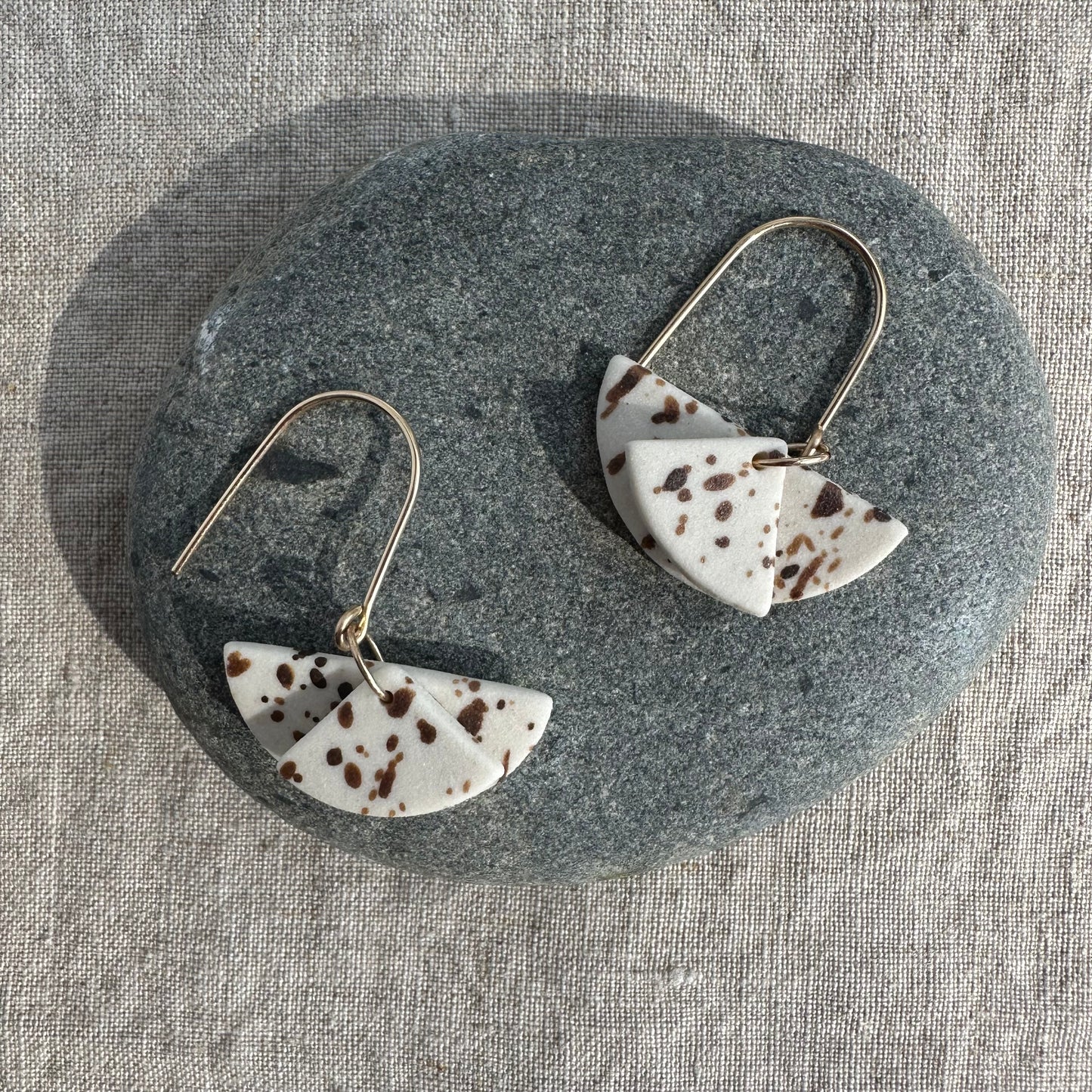 Layered moons dangle earring