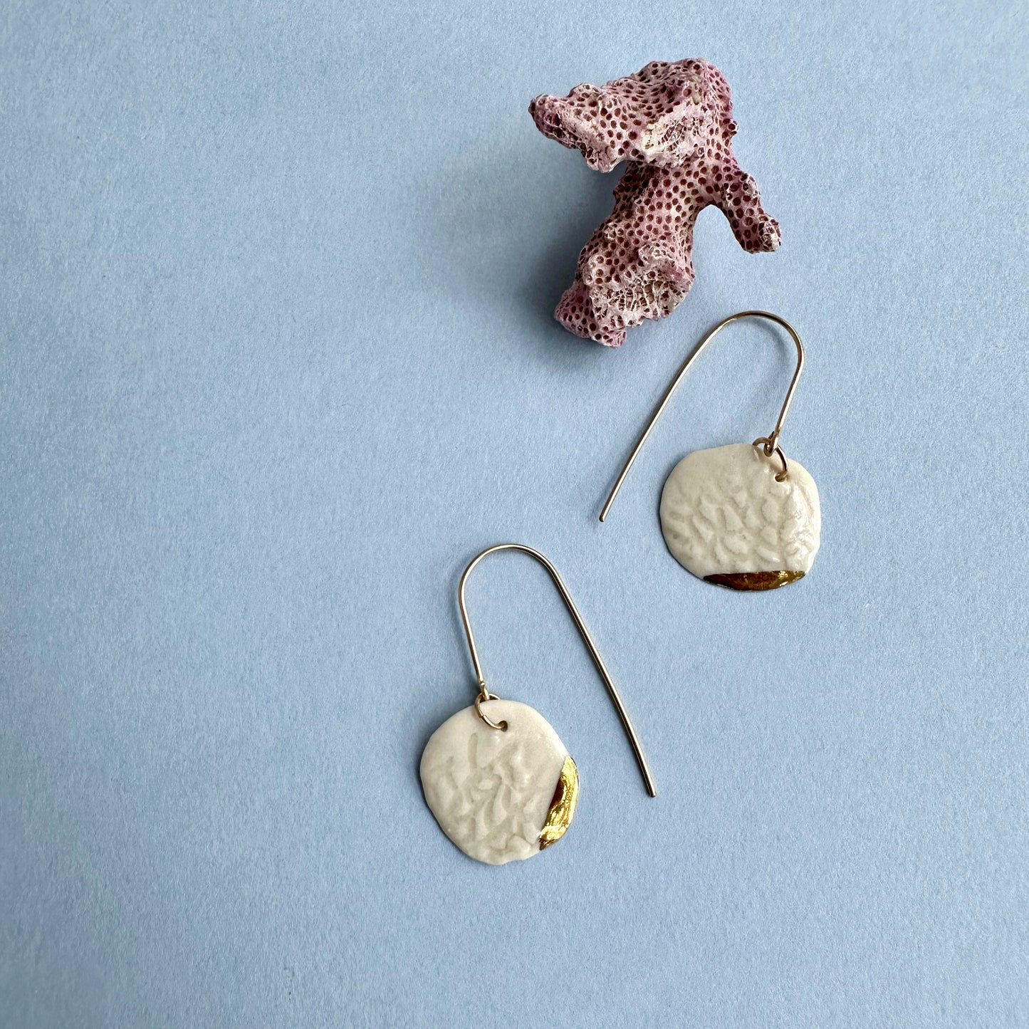 Full moon dangle earring