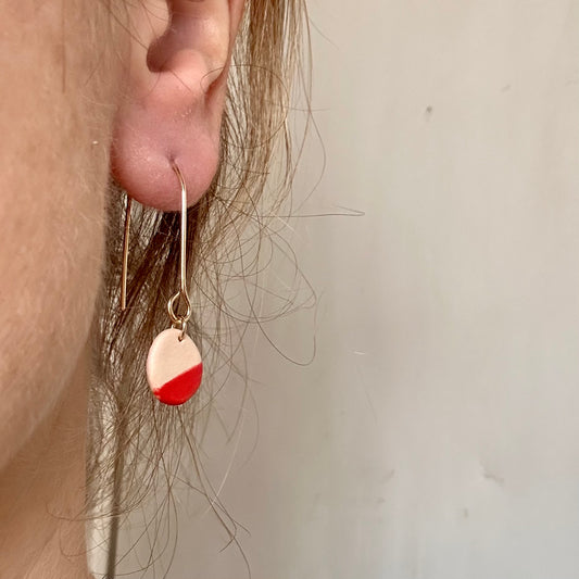 Full moon dangle painted earring