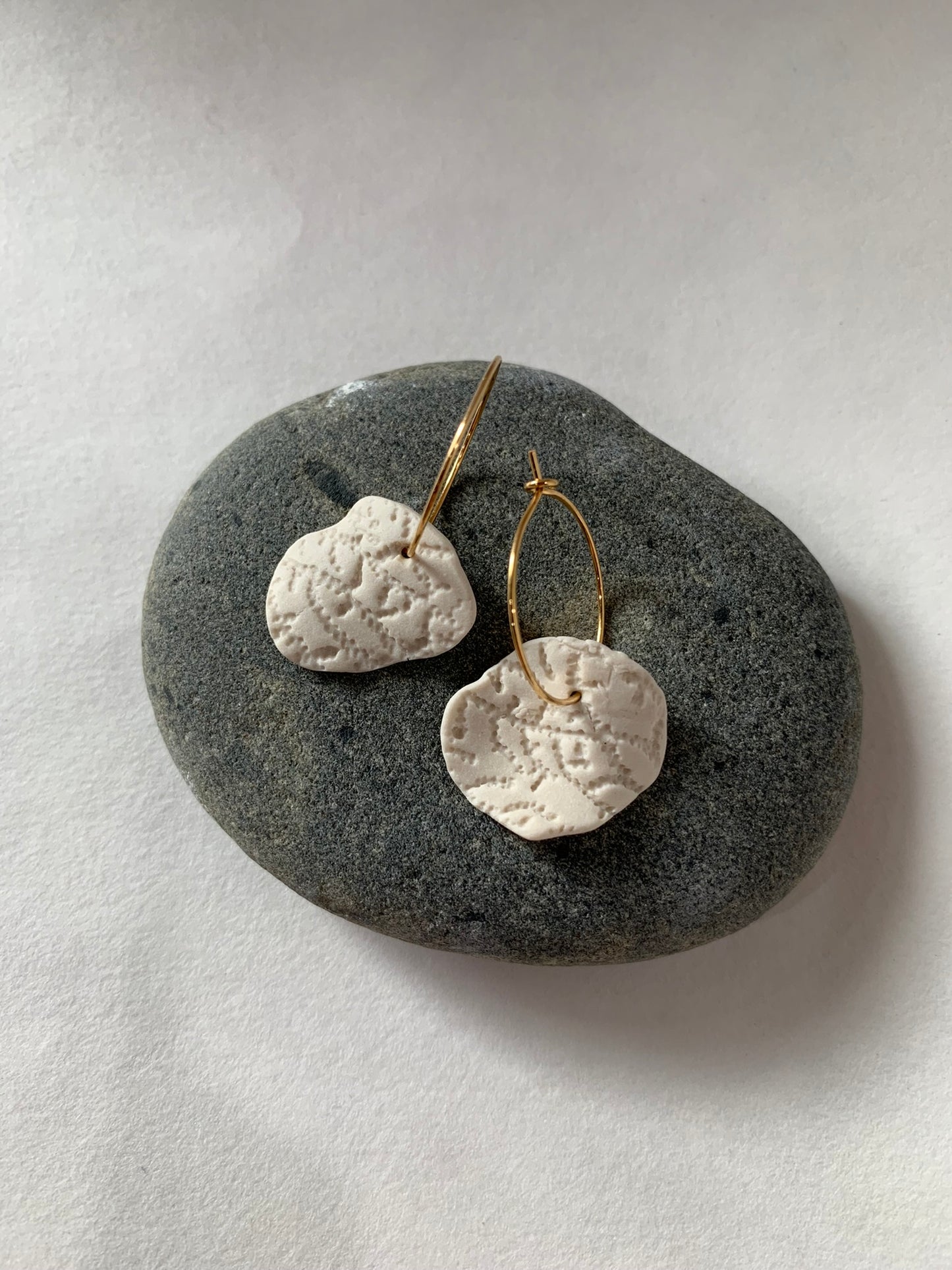 Coral petal hoop earring