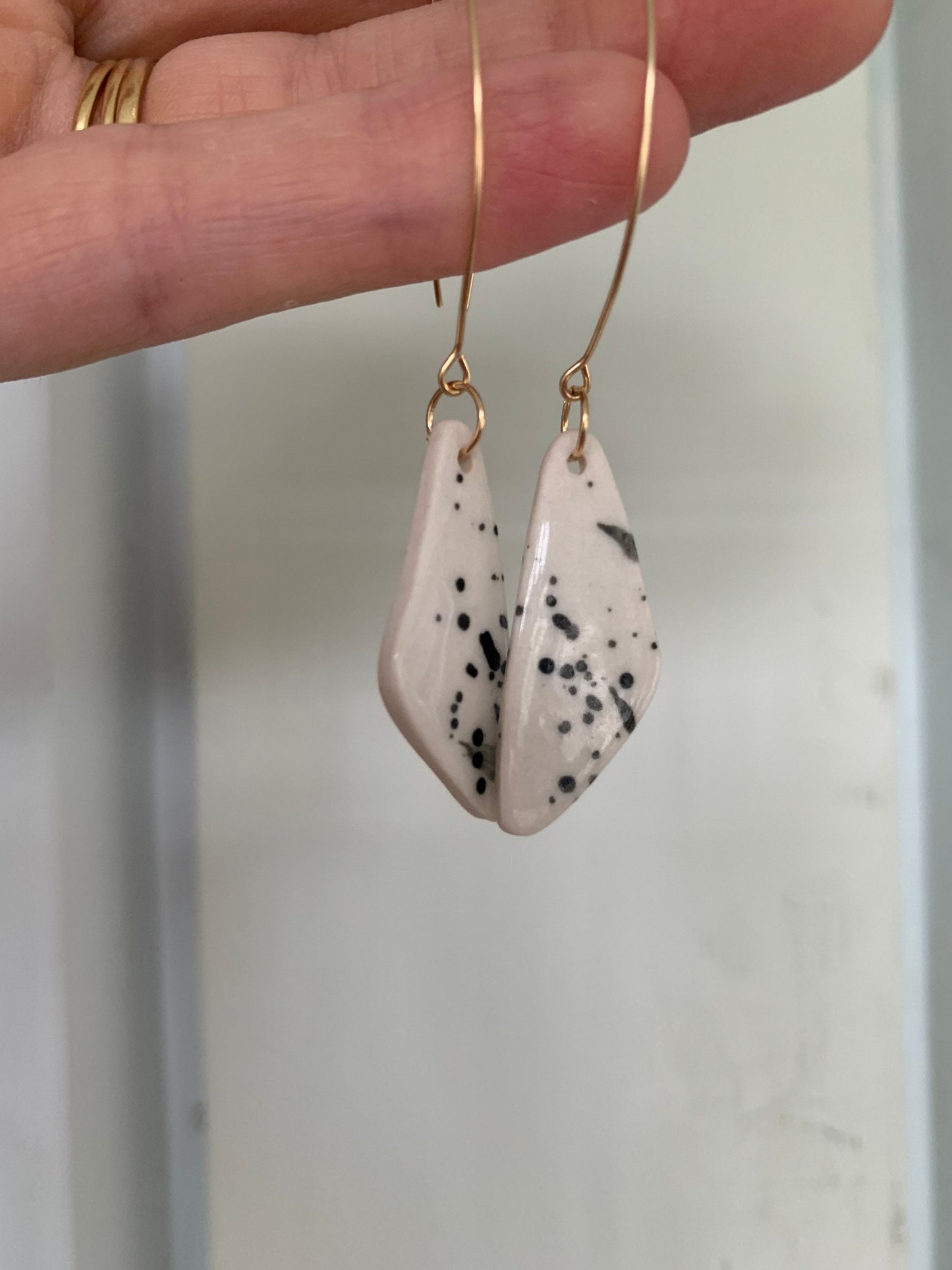 speckled triangle earring