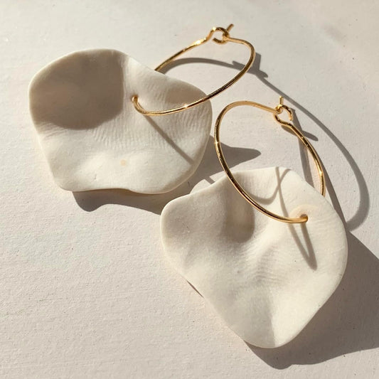 Full petal hoop earring