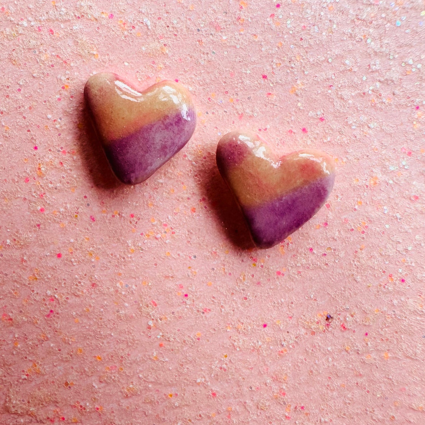 Heart stud earring- variety of colors