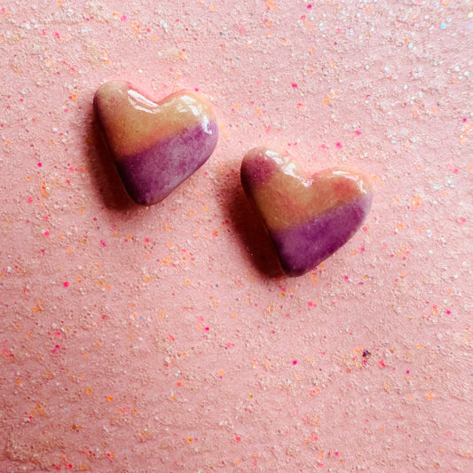 Heart stud earring- variety of colors