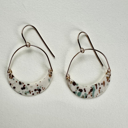 Arch dangle flicker earring- chocolate aqua