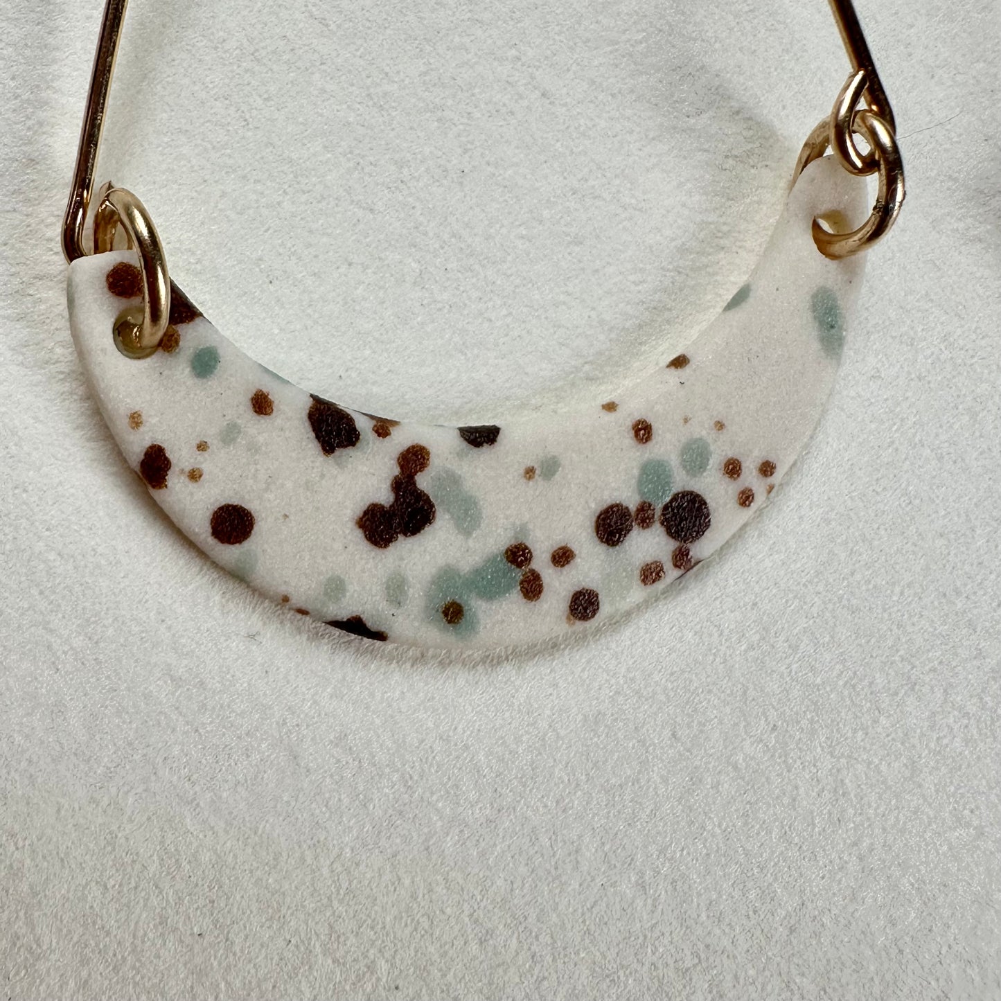Arch dangle flicker earring- chocolate aqua