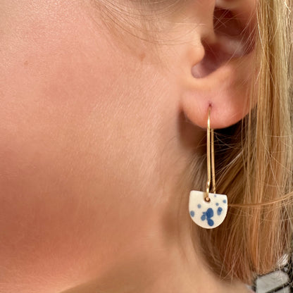Mini half-moon flicker dangle earring