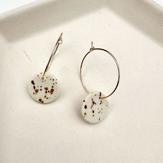 Full moon hoop earring