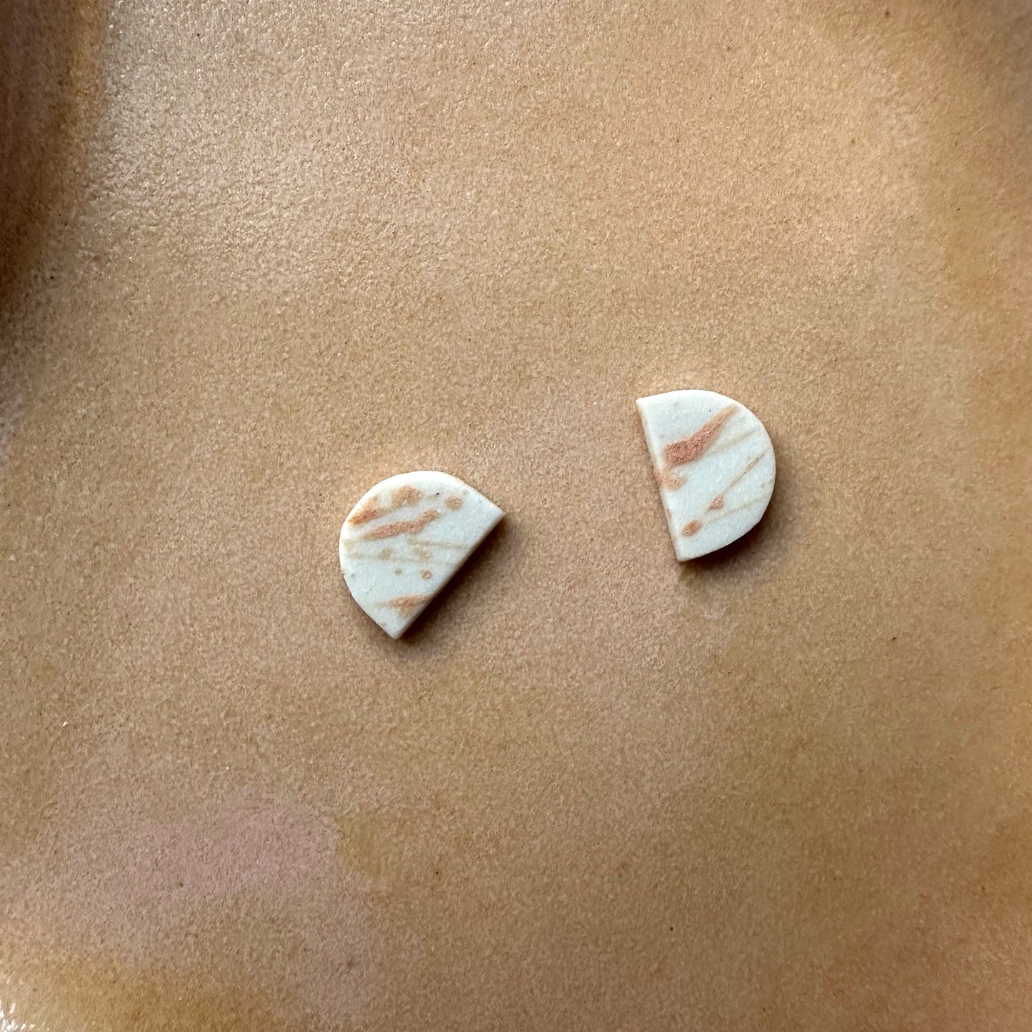 Half-moon stud earring