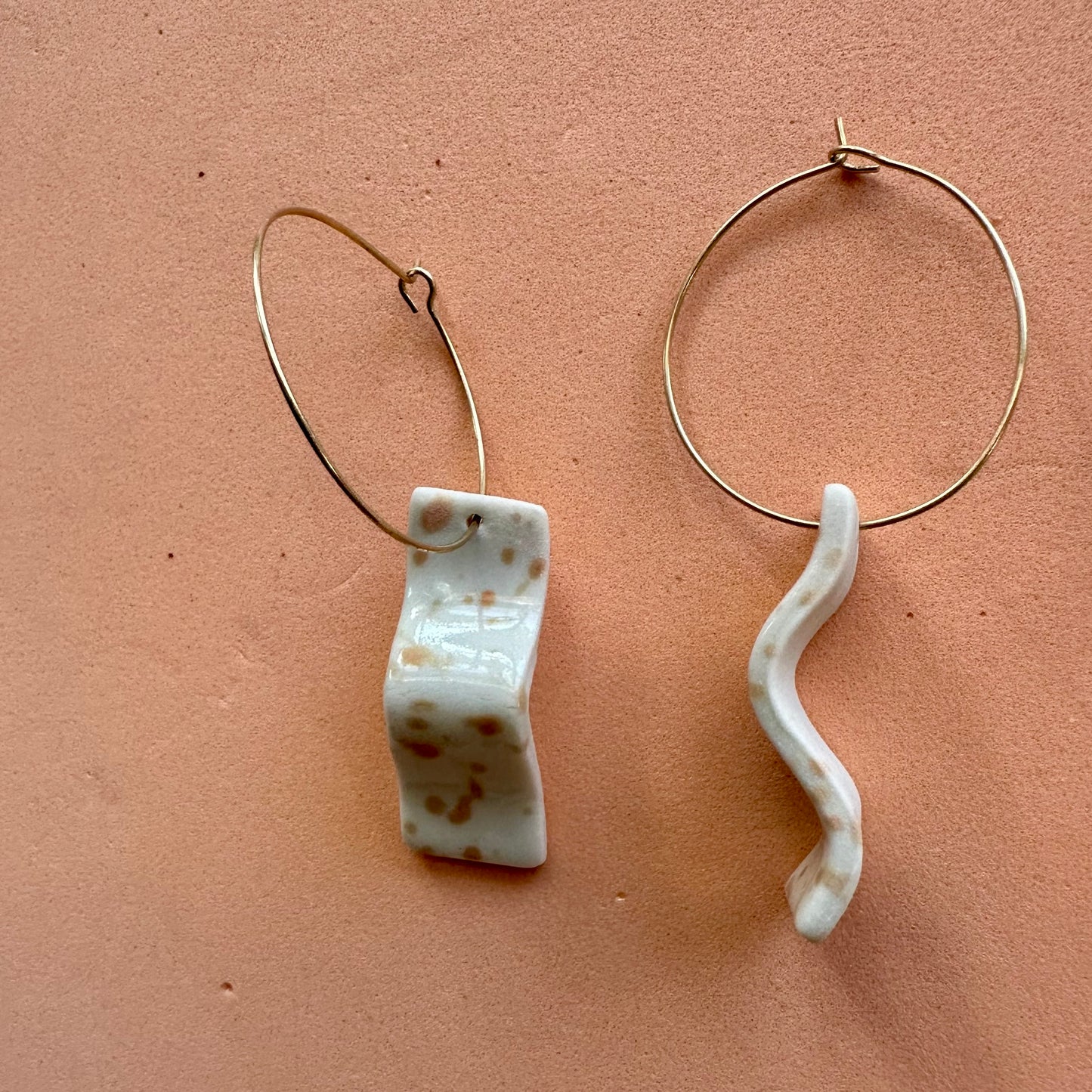 splattered wave hoop earring