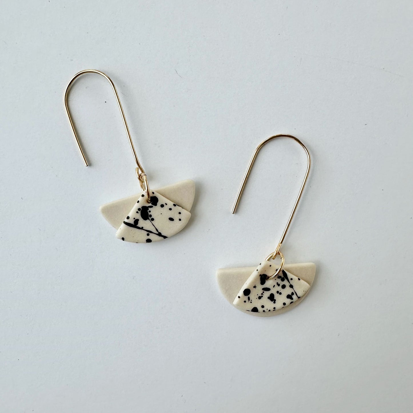 Layered moons dangle earring