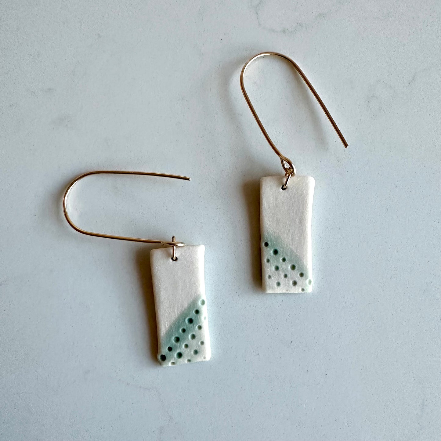 seafoam punchcard dangle earring