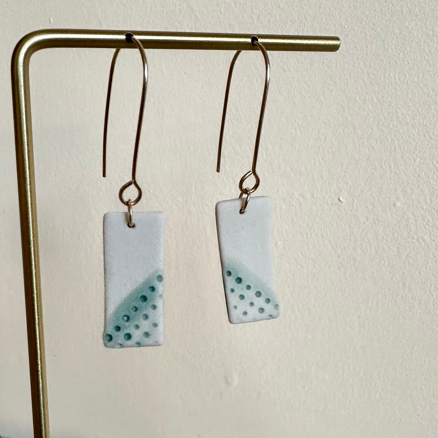 seafoam punchcard dangle earring