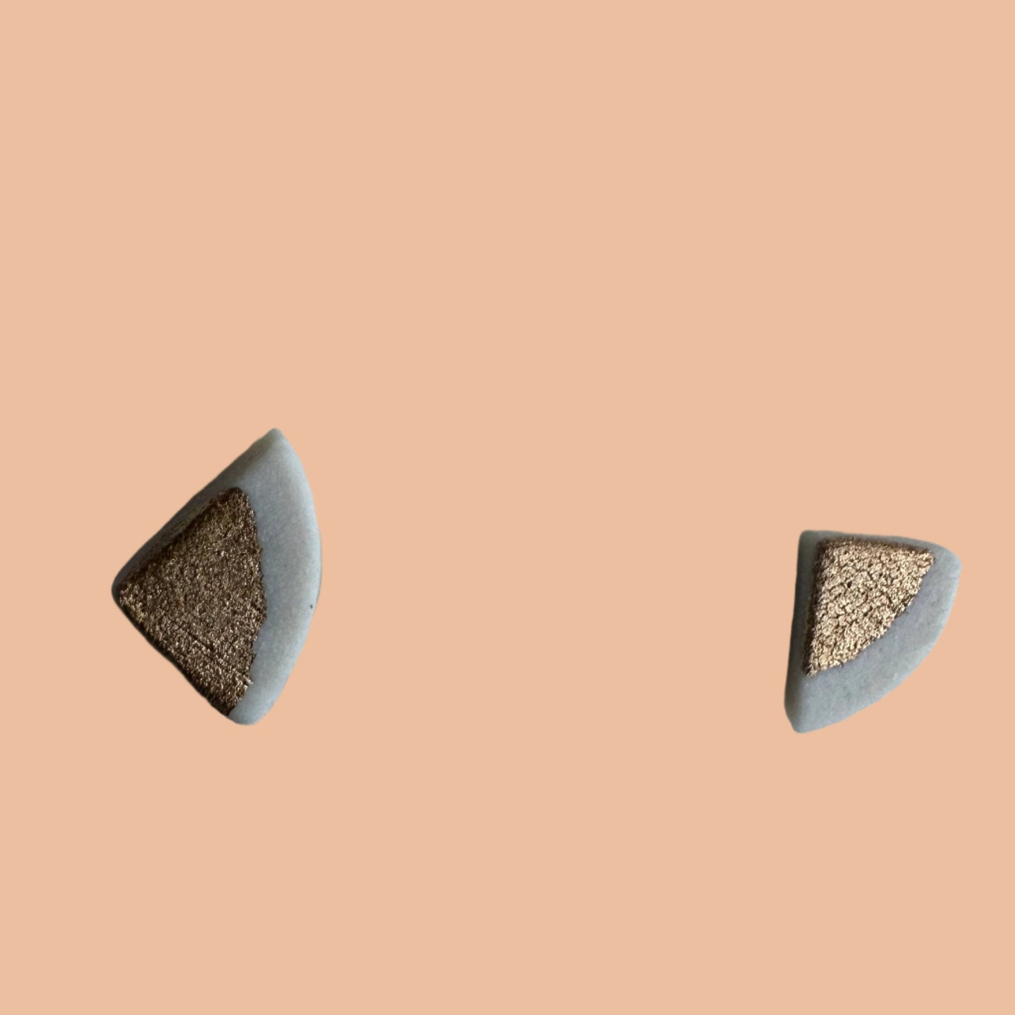 golden wedge stud earring