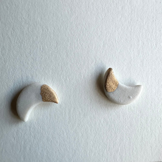 crescent moon stud earring