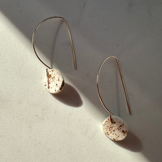 full circle splattered dangle earring