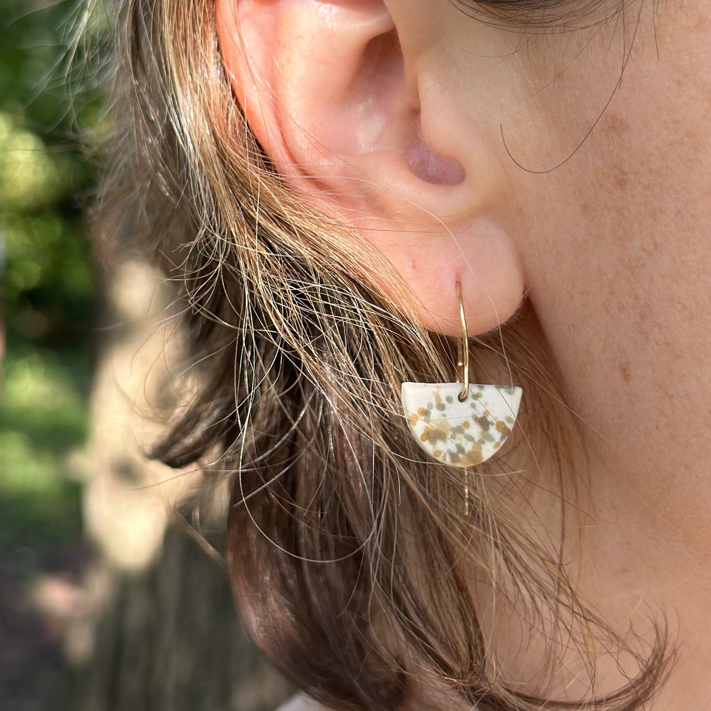 Half-moon dangle earring