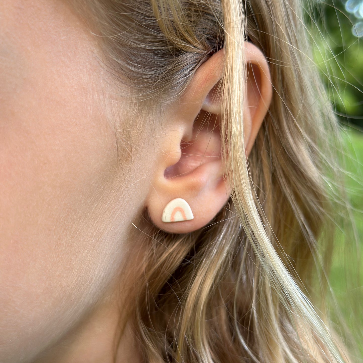 Half-moon stud earring