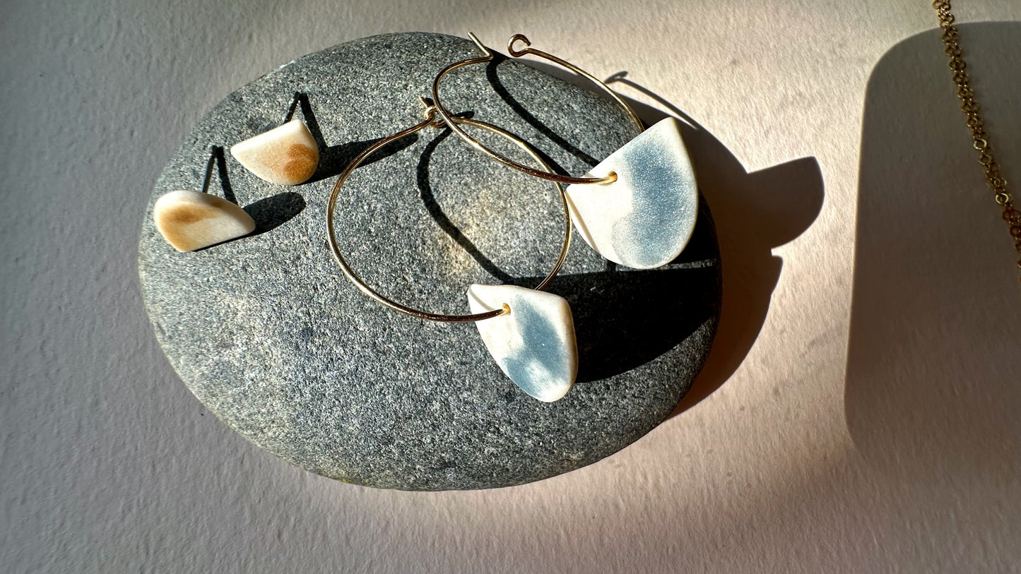 Half-moon hoop earring
