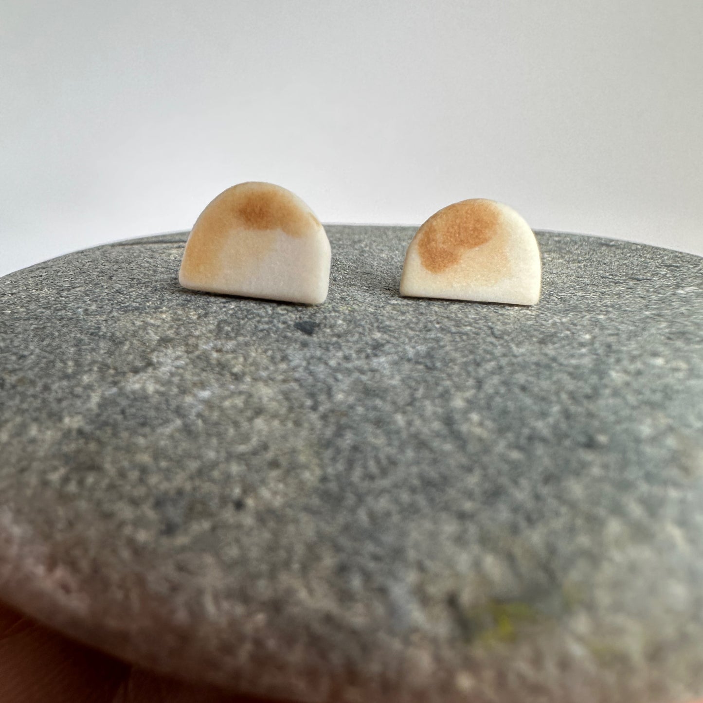 Half-moon stud earring