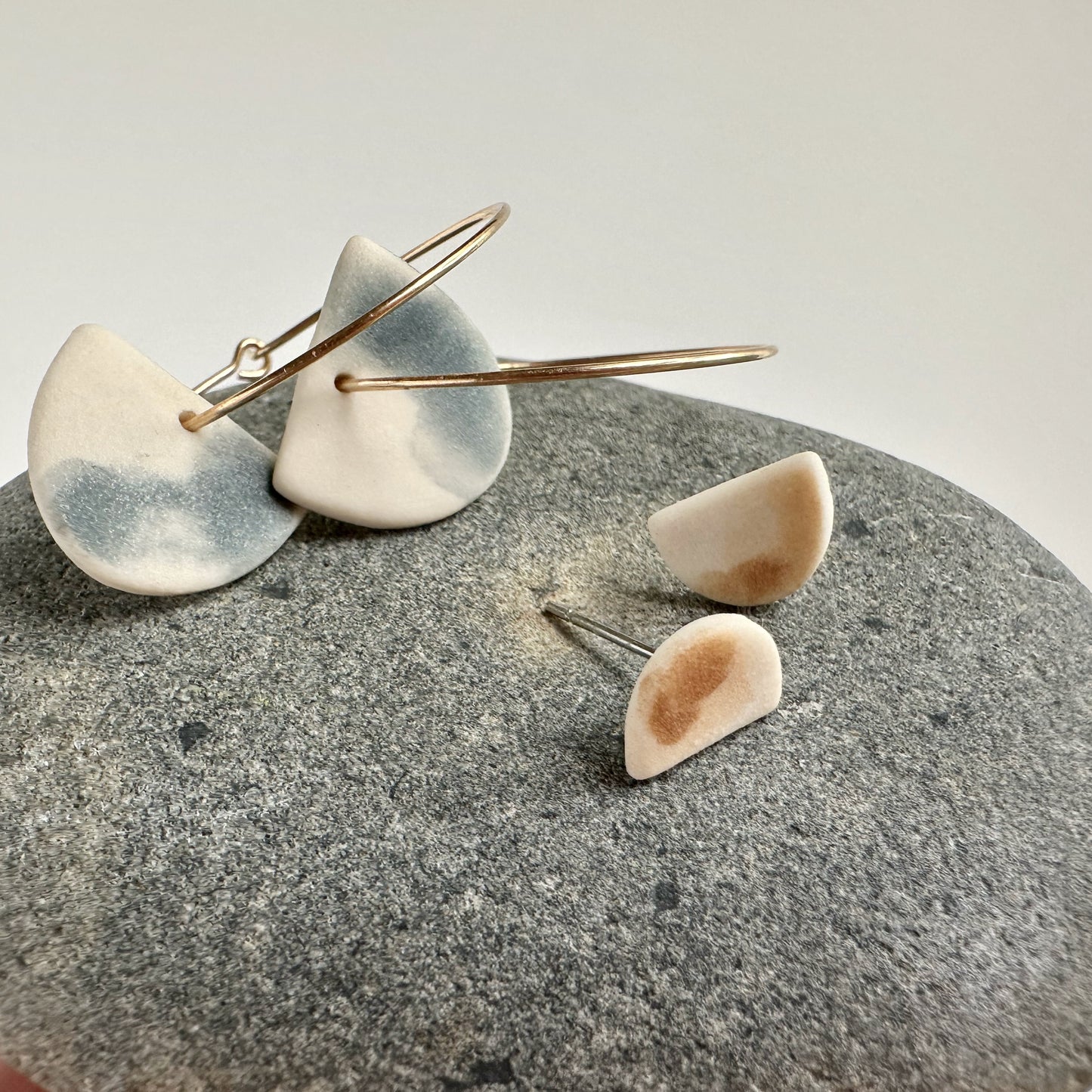 Half-moon stud earring