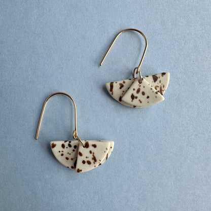 Layered moons dangle earring