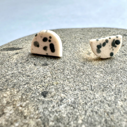 Half-moon stud earring