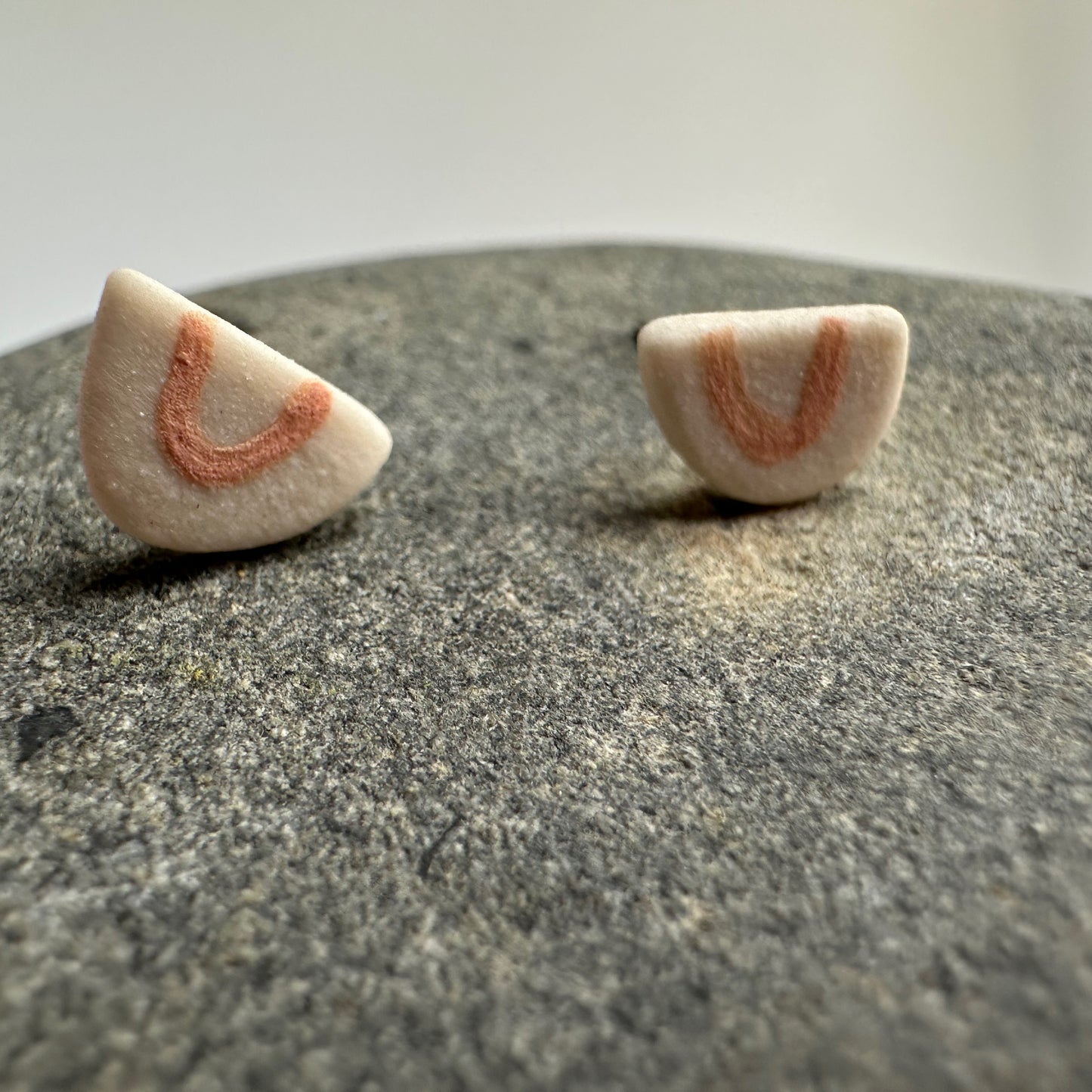 Half-moon stud earring