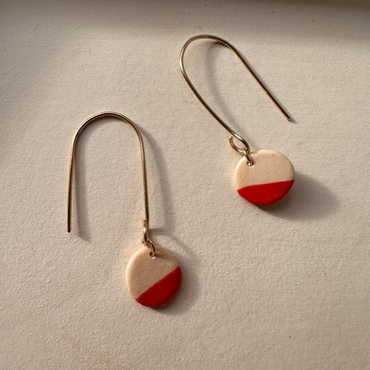 Full moon dangle painted earring