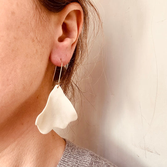 Ginko inspired petal dangle earring