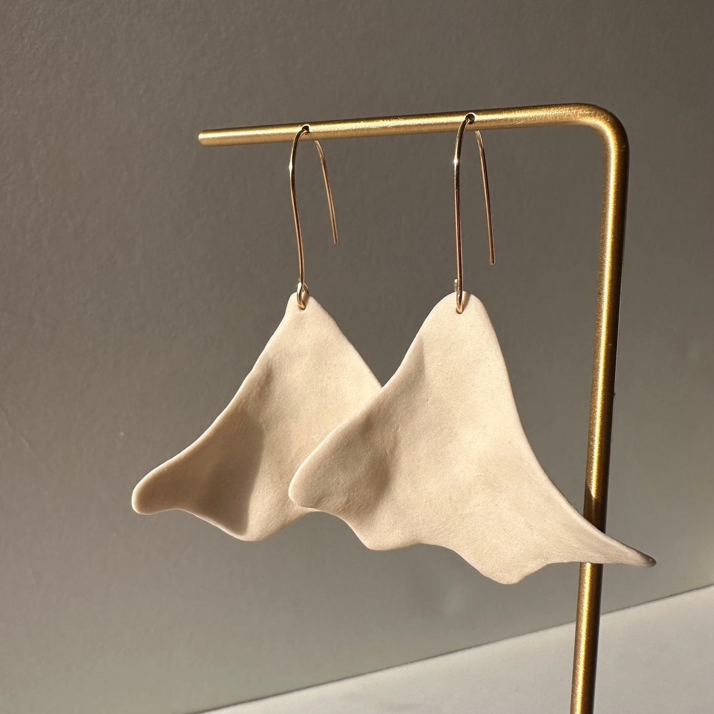 Ginko inspired petal dangle earring