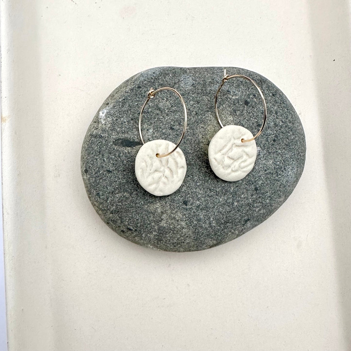 Full circle circle earring splattered