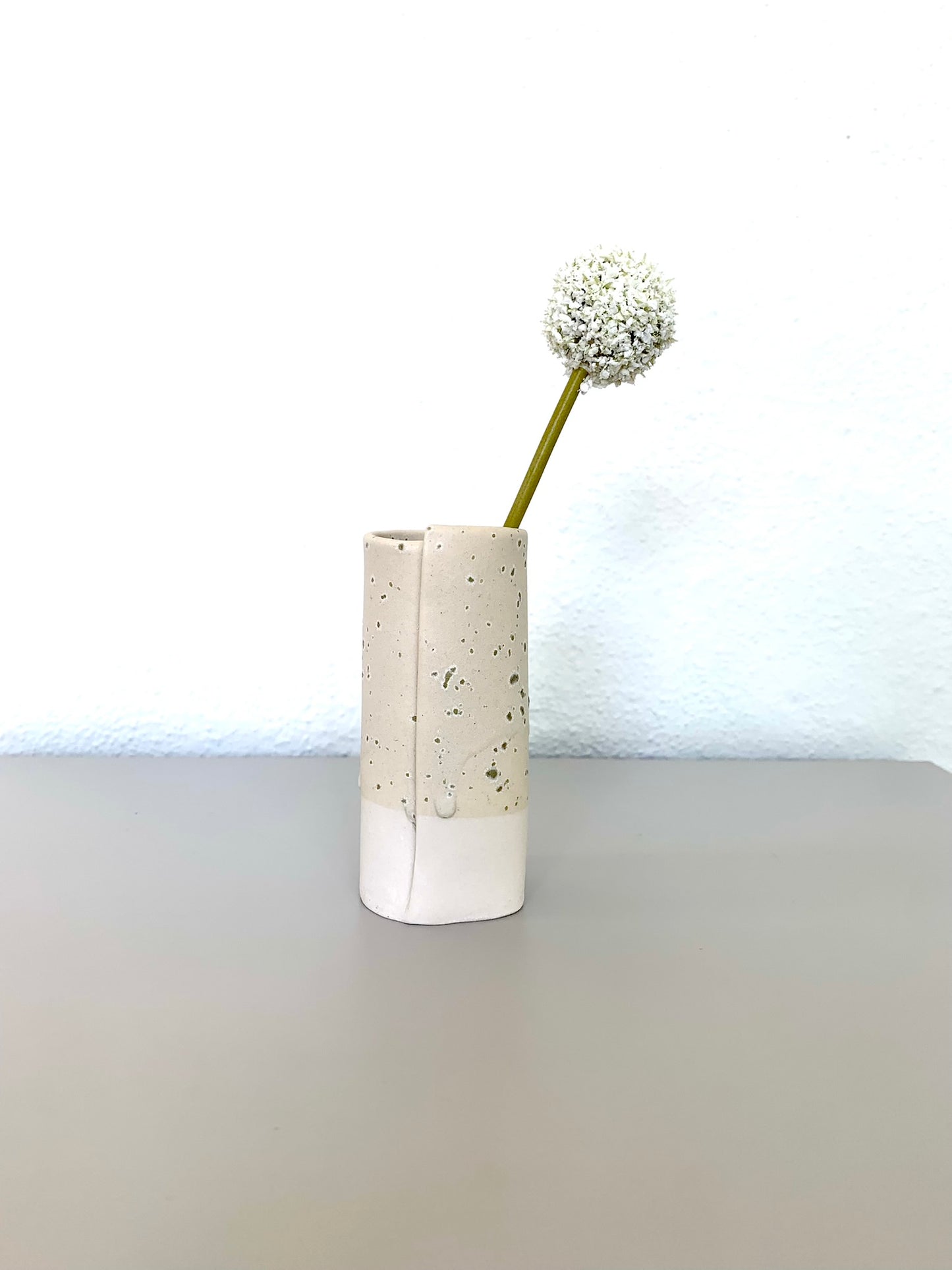 wrapped bud vase - speckled sea glass