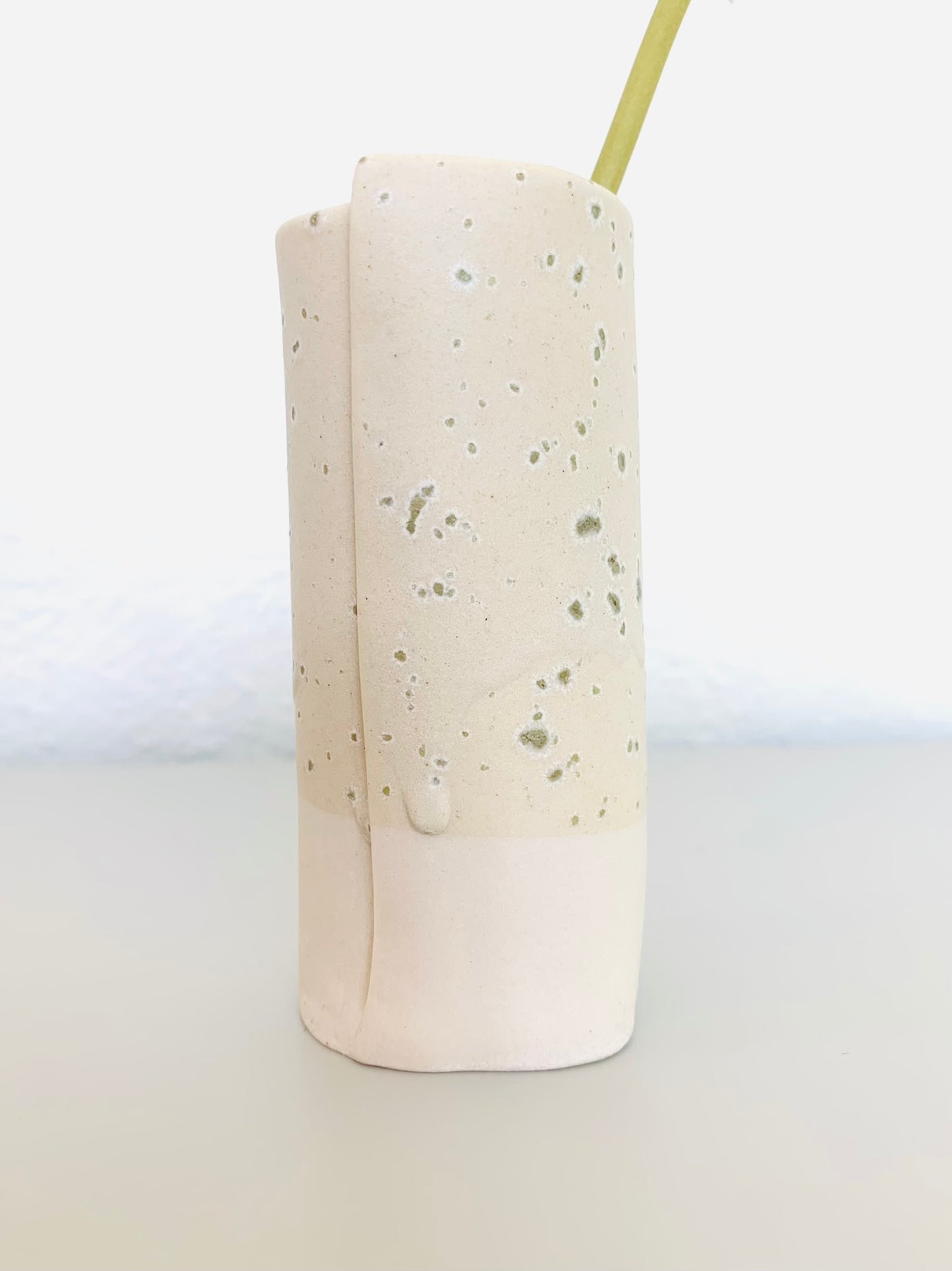 wrapped bud vase - speckled sea glass