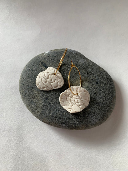 Coral petal hoop earring