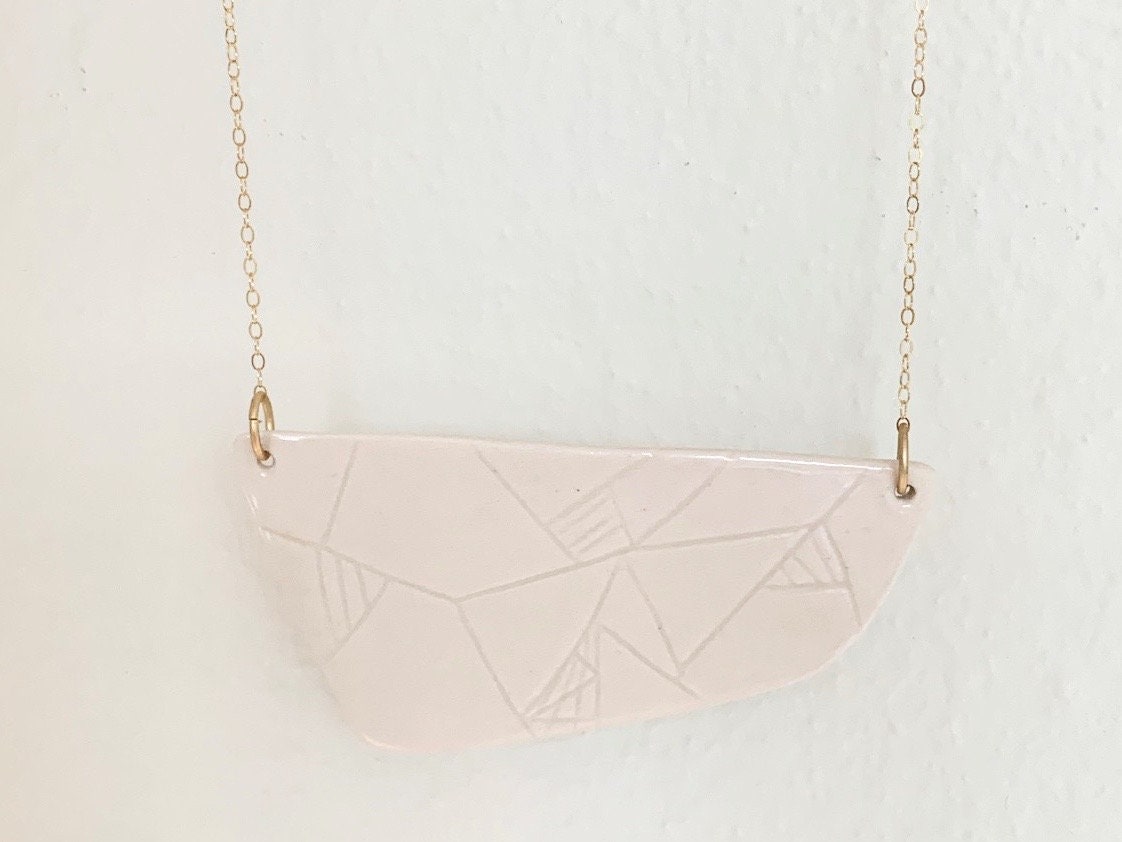 large geometric pendant necklace