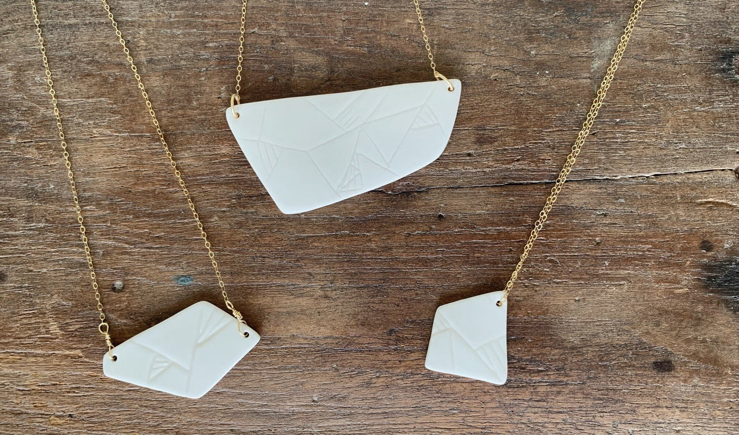 large geometric pendant necklace