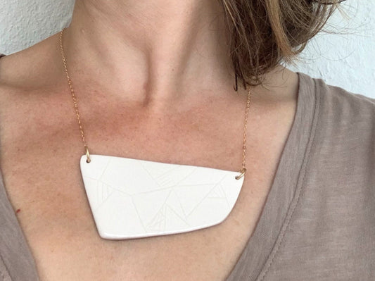 large geometric pendant necklace