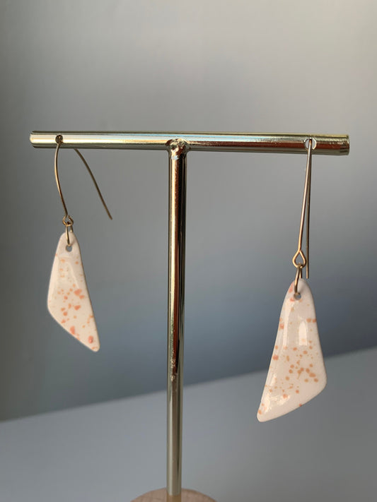 speckled triangle earring