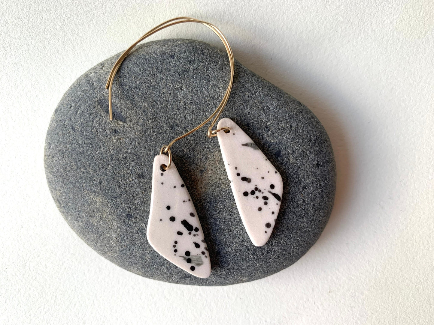 speckled triangle earring